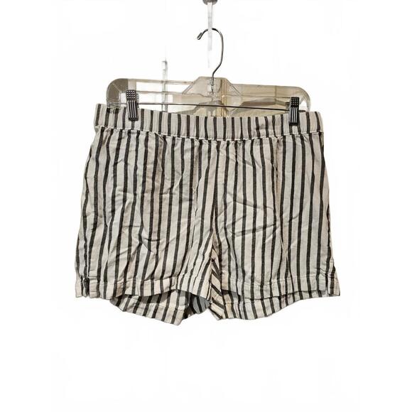 Eddie Bauer Cotton Shorts Cuffed Striped Relaxed Womens Size M - Picture 1 of 4